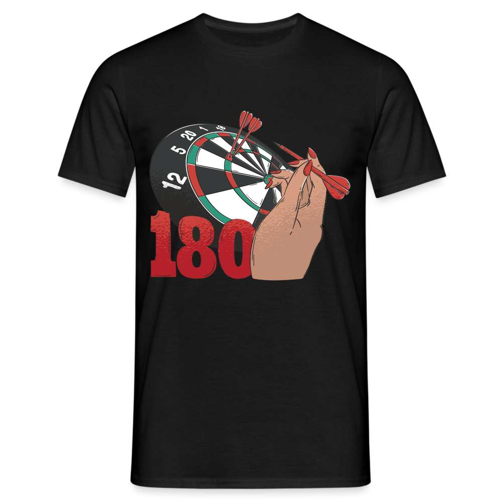 Dart Dartscheibe 180 Punkte Wurf T-Shirt - Schwarz