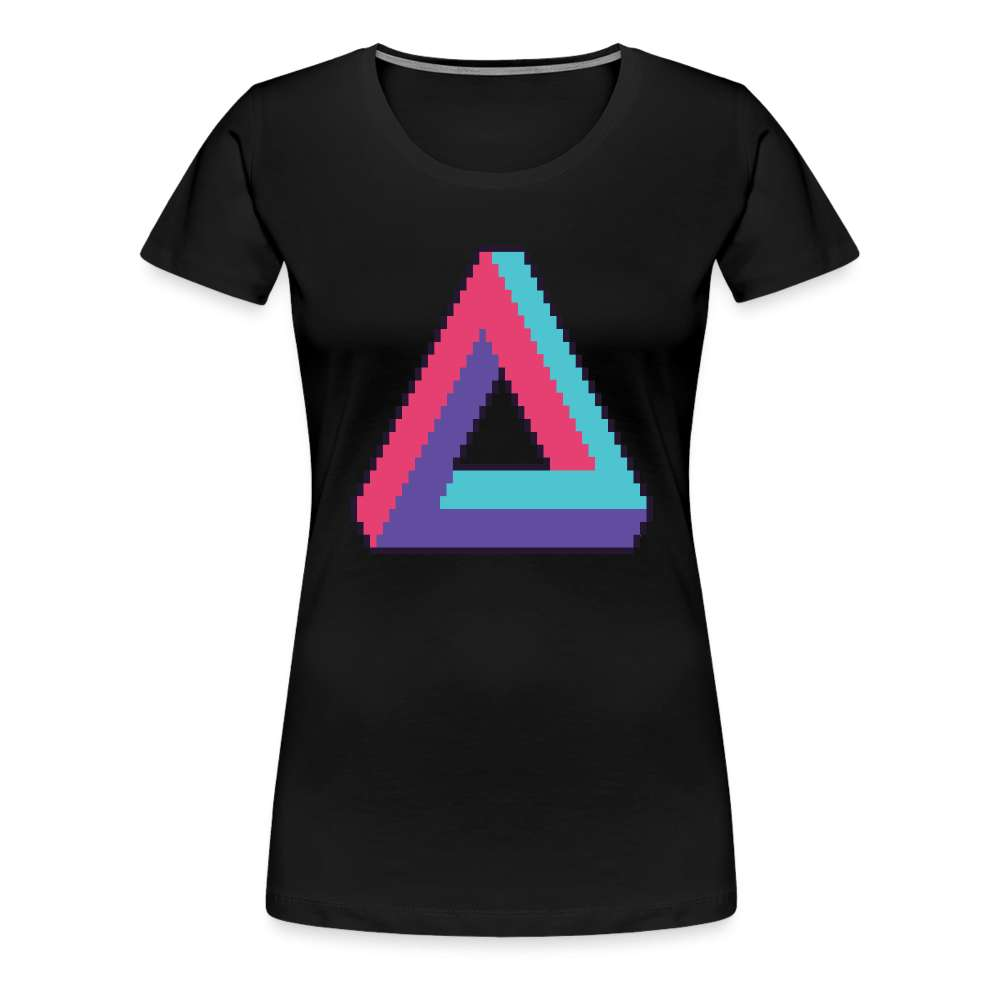 Retro Gaming Programmierer Unendliches Pixel Dreieck Frauen Premium T-Shirt - Schwarz