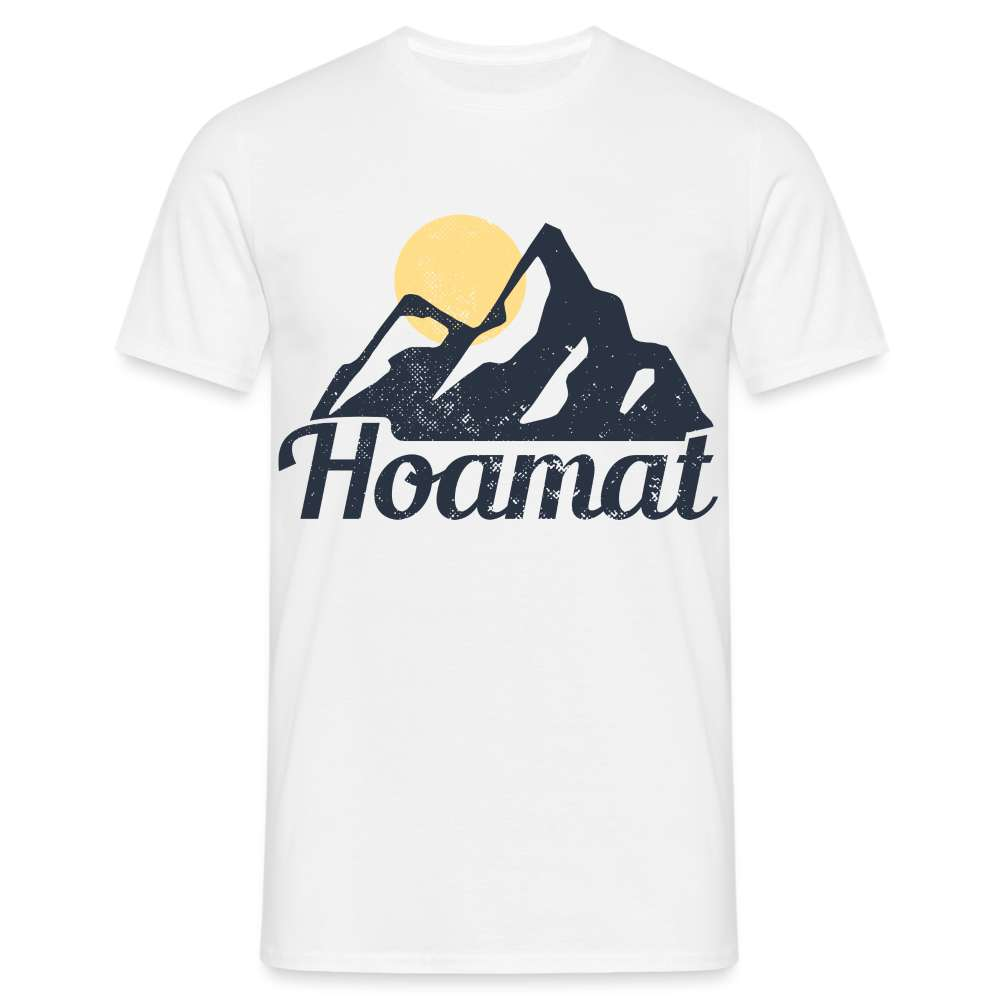 Bayern Berge Alpen Heimat Hoamat Männer T-Shirt - weiß