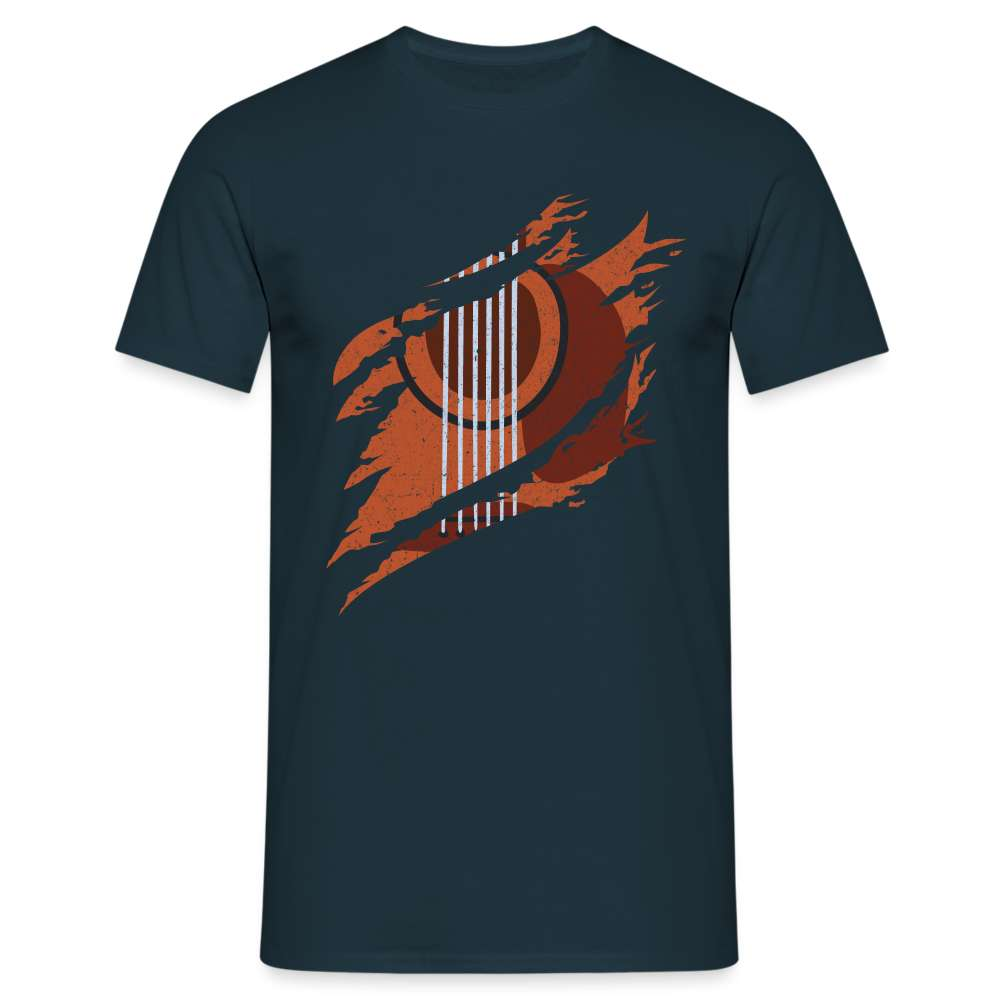 Gitarrist Gitarre Zerrissenes Shirt T-Shirt - Navy