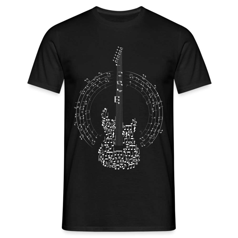 Gitarrist Gitarre aus Noten T-Shirt - Schwarz