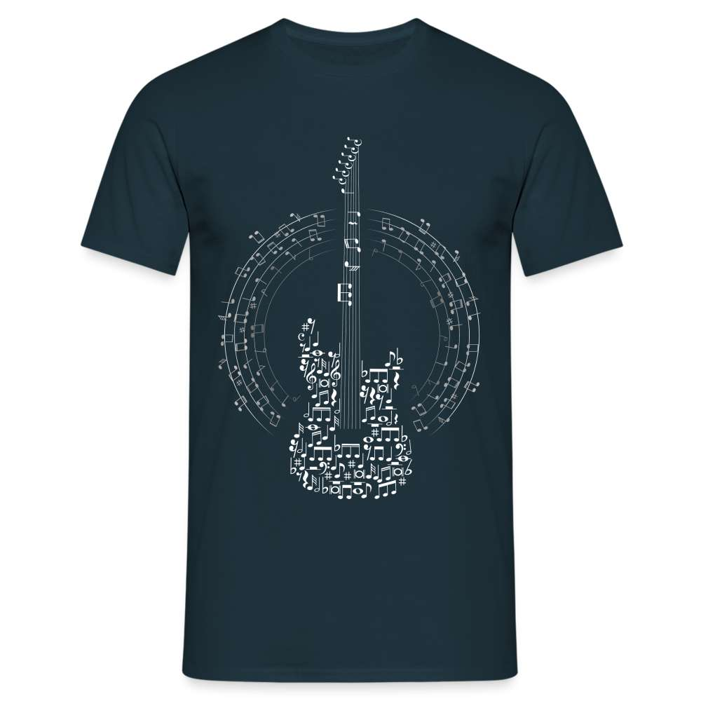 Gitarrist Gitarre aus Noten T-Shirt - Navy