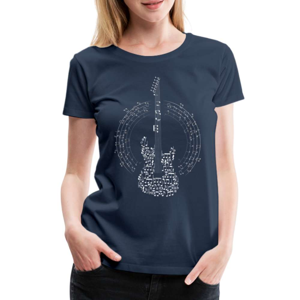 Gitarrist Gitarre aus Noten Frauen Premium T-Shirt - Navy