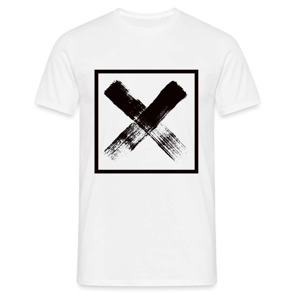 Warnzeichen X Gefahrenzeichen Lustiges T-Shirt - weiß