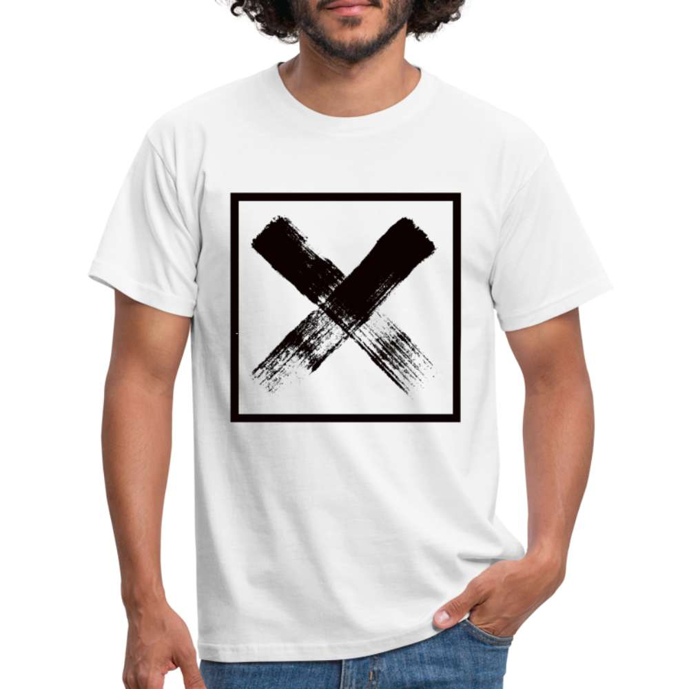 Warnzeichen X Gefahrenzeichen Lustiges T-Shirt - weiß