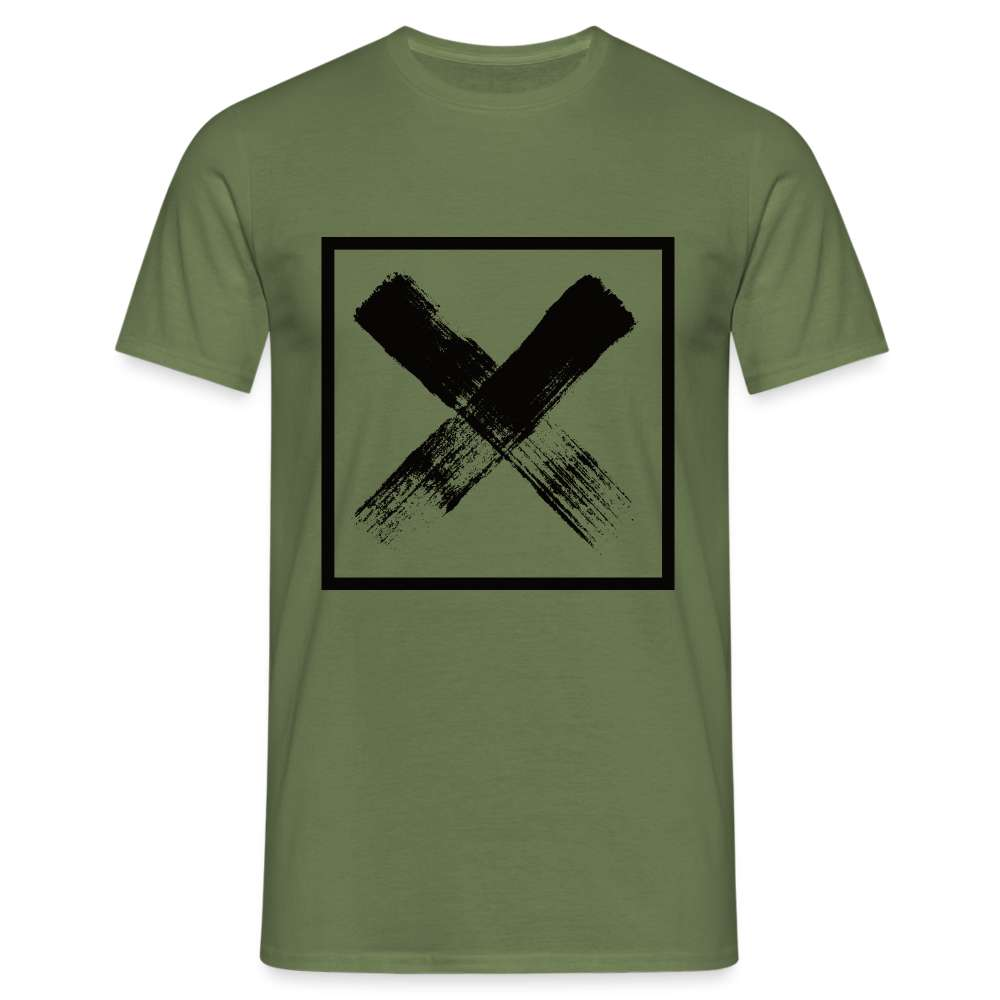 Warnzeichen X Gefahrenzeichen Lustiges T-Shirt - Militärgrün