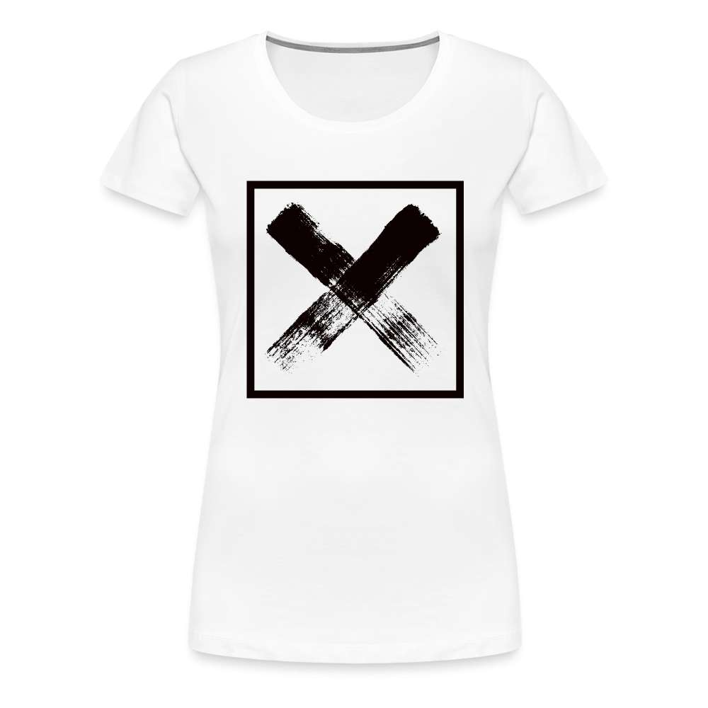 Warnzeichen X Gefahrenzeichen Lustiges - Frauen Premium T-Shirt - weiß