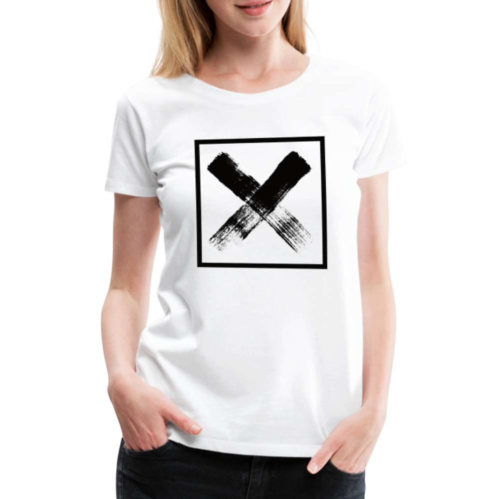 Warnzeichen X Gefahrenzeichen Lustiges - Frauen Premium T-Shirt - weiß