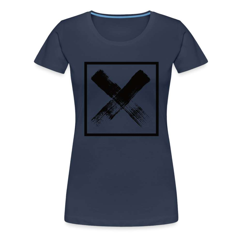 Warnzeichen X Gefahrenzeichen Lustiges - Frauen Premium T-Shirt - Navy