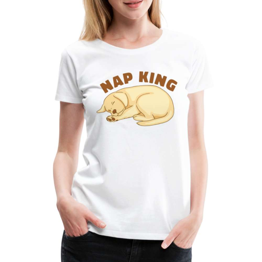Süßer Hund Schläft NAP KING Frauen Premium T-Shirt - weiß