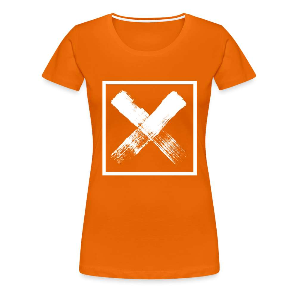 Warnzeichen X Gefahrenzeichen Lustiges - Frauen Premium T-Shirt - Orange