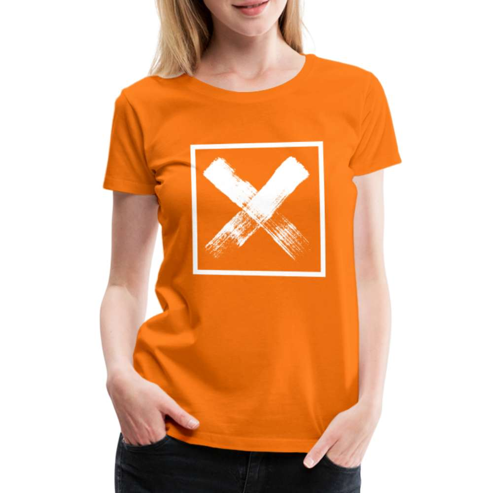 Warnzeichen X Gefahrenzeichen Lustiges - Frauen Premium T-Shirt - Orange