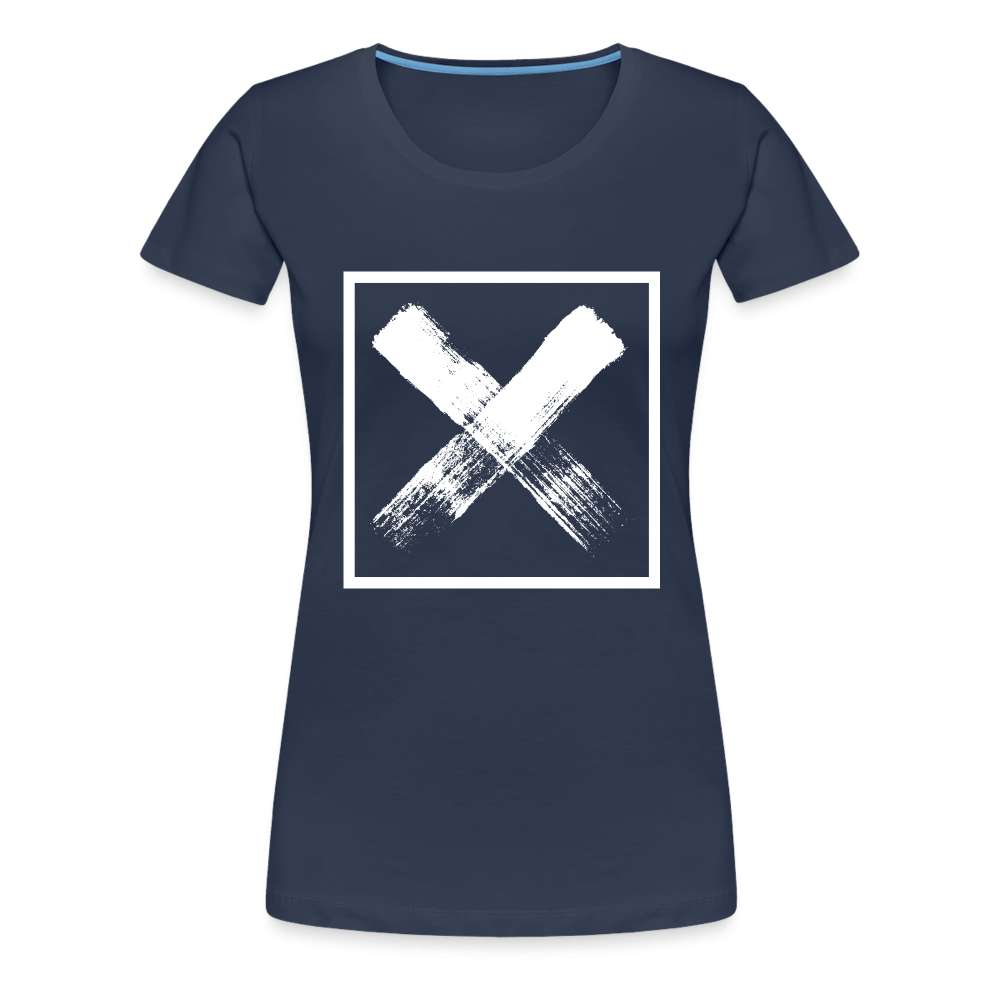 Warnzeichen X Gefahrenzeichen Lustiges - Frauen Premium T-Shirt - Navy