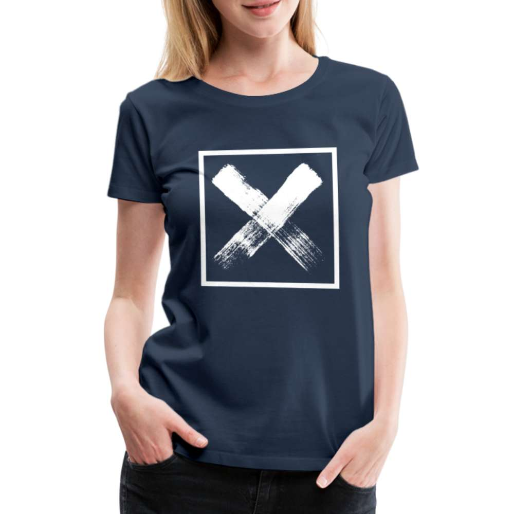 Warnzeichen X Gefahrenzeichen Lustiges - Frauen Premium T-Shirt - Navy