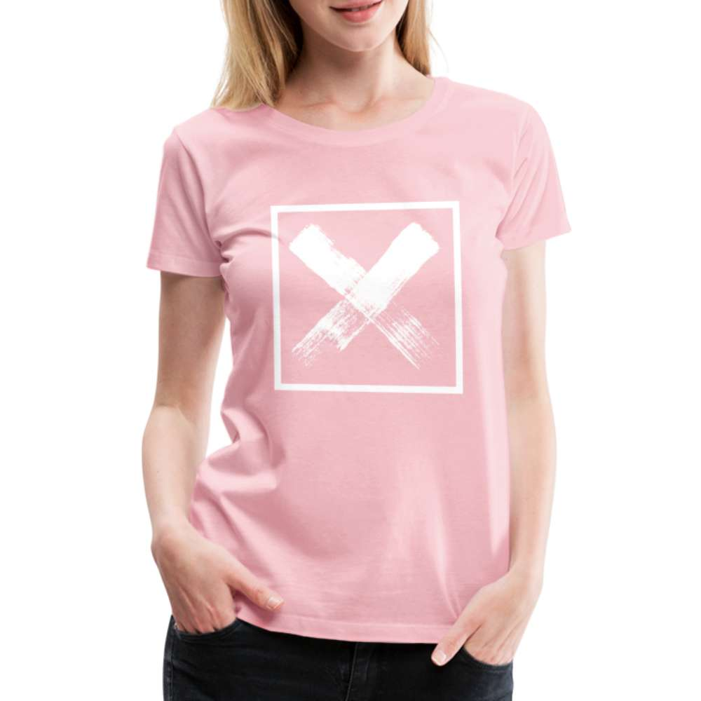 Warnzeichen X Gefahrenzeichen Lustiges - Frauen Premium T-Shirt - Hellrosa