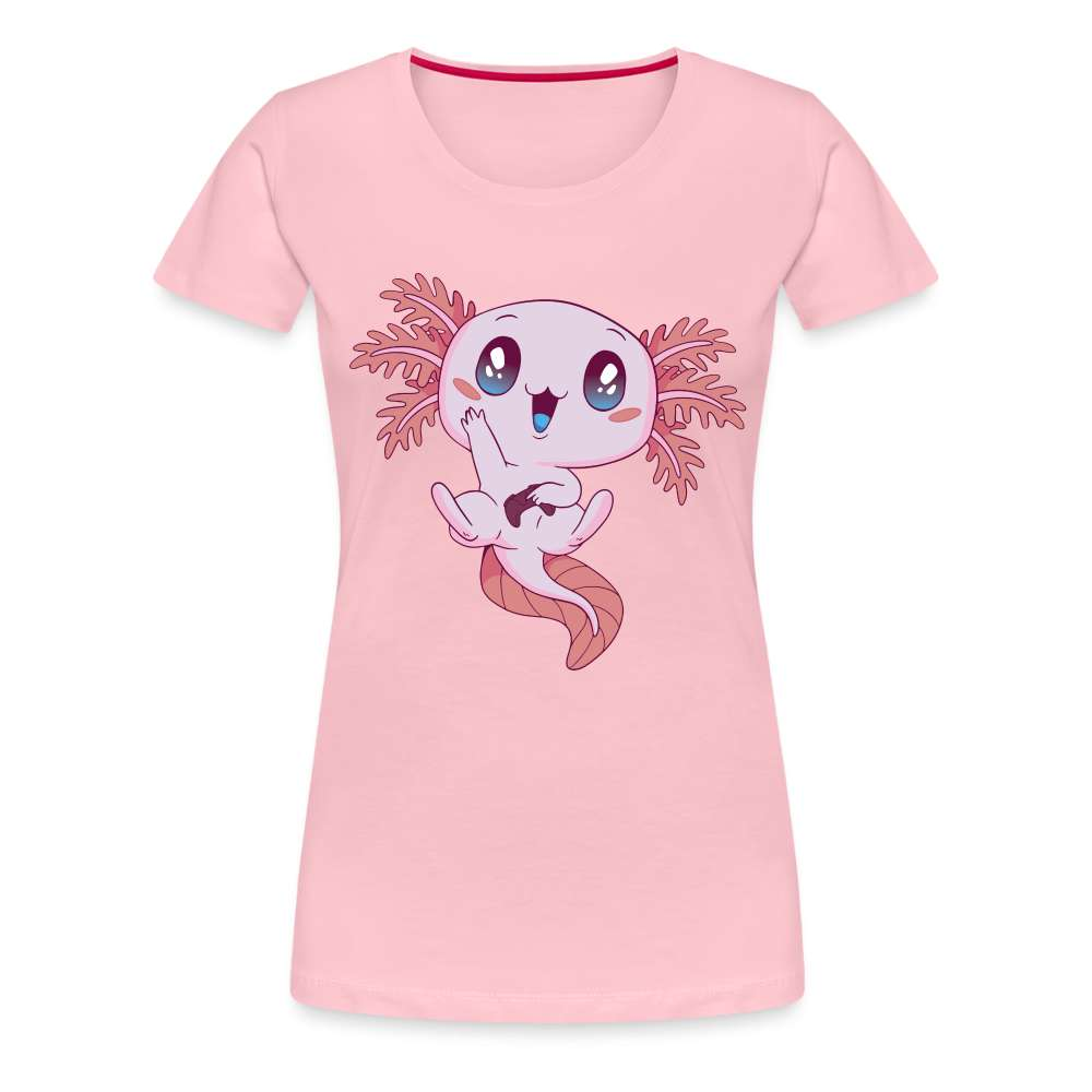Süßes Axolotl Gaming - Frauen Premium T-Shirt - Hellrosa