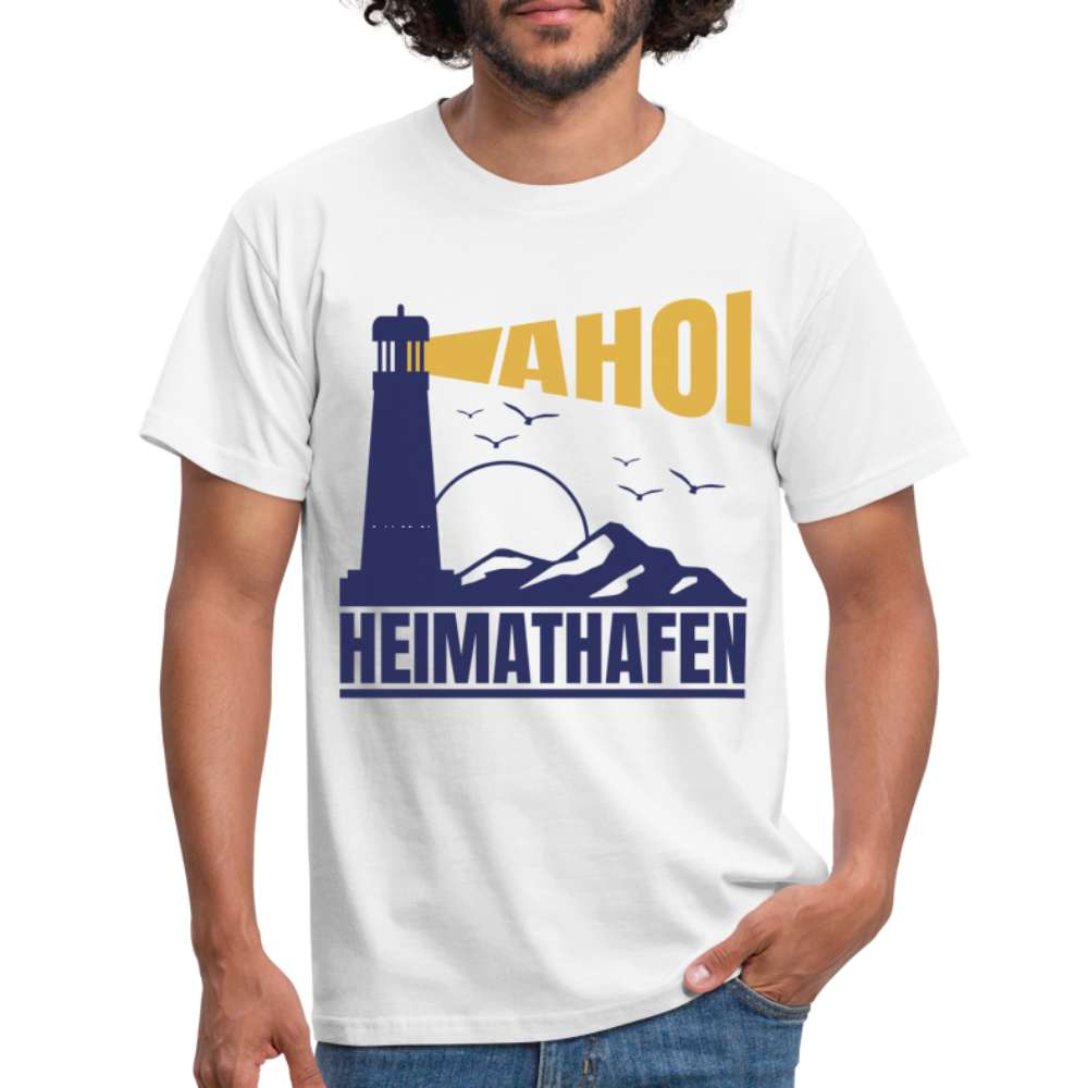 Leuchtturm AHOI Heimathafen Hamburg Bremen T-Shirt - weiß