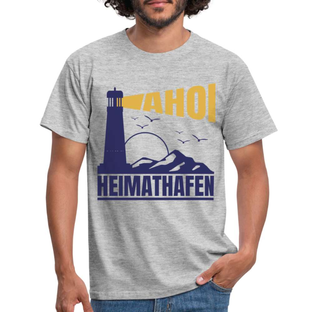 Leuchtturm AHOI Heimathafen Hamburg Bremen T-Shirt - Grau meliert