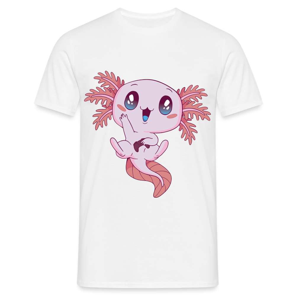 Süßes Axolotl Gaming - T-Shirt - weiß