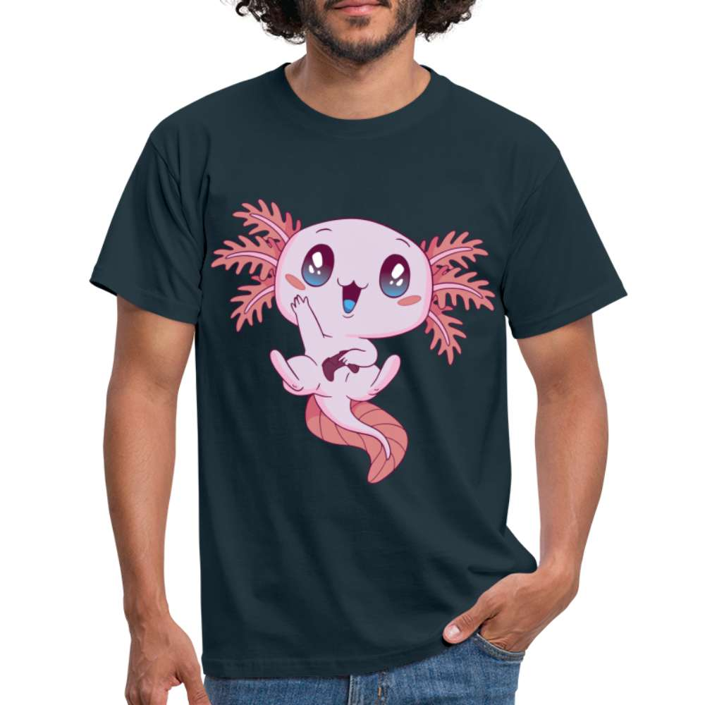 Süßes Axolotl Gaming - T-Shirt - Navy