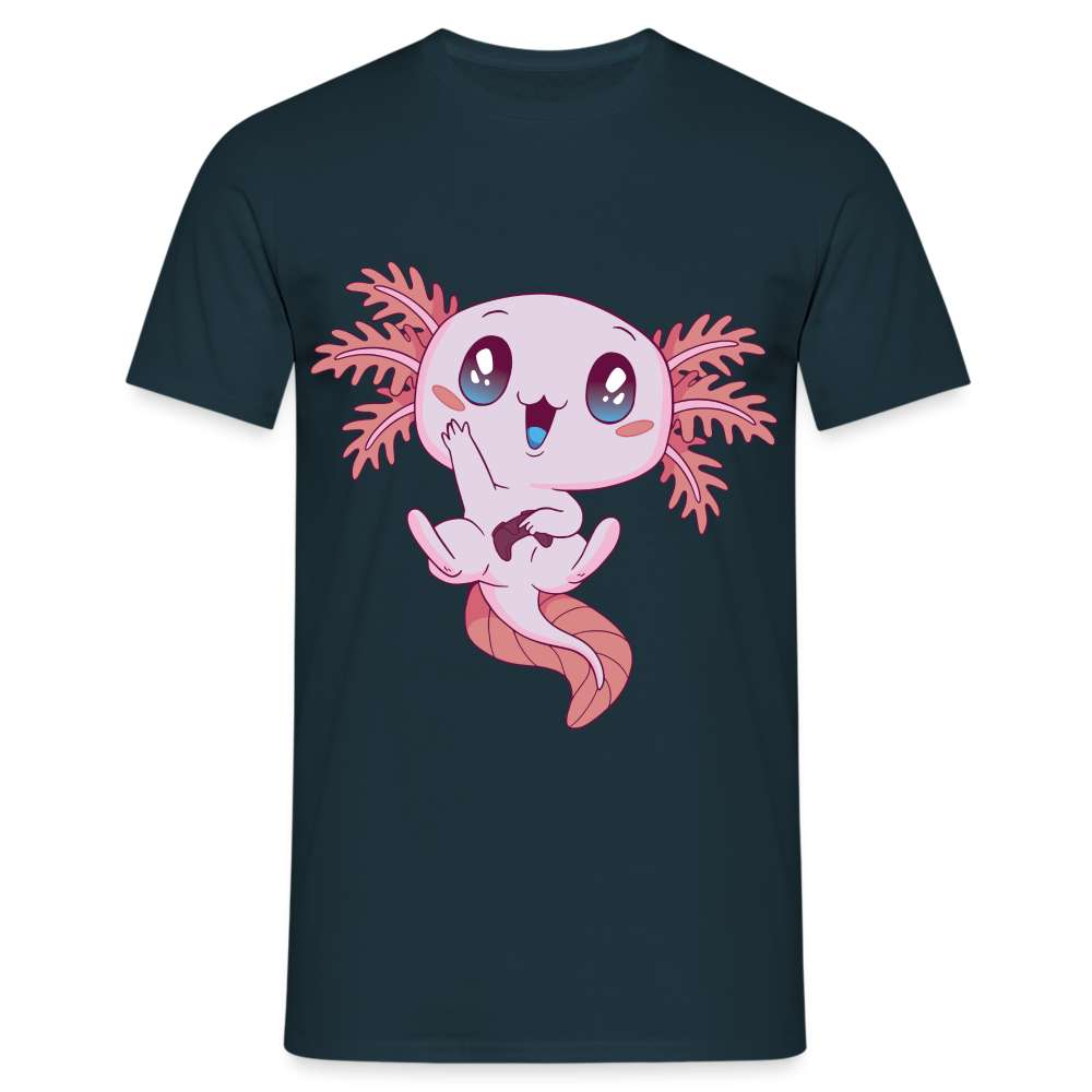 Süßes Axolotl Gaming - T-Shirt - Navy
