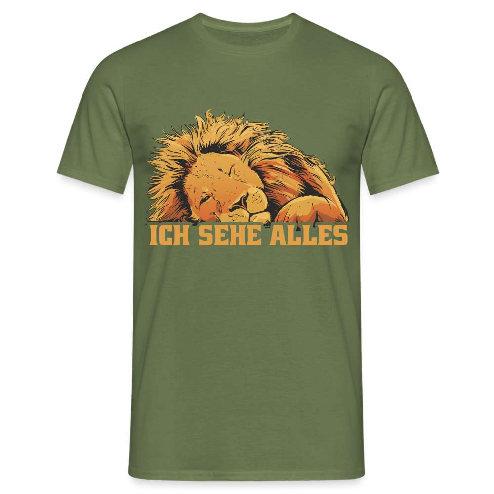 Fauler schlafender Löwe - Ich sehe alles - T-Shirt - Militärgrün