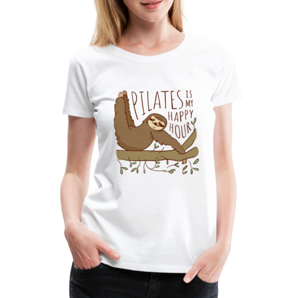 Pilates Faultier Pilates in my happy hour - Frauen Premium T-Shirt - weiß