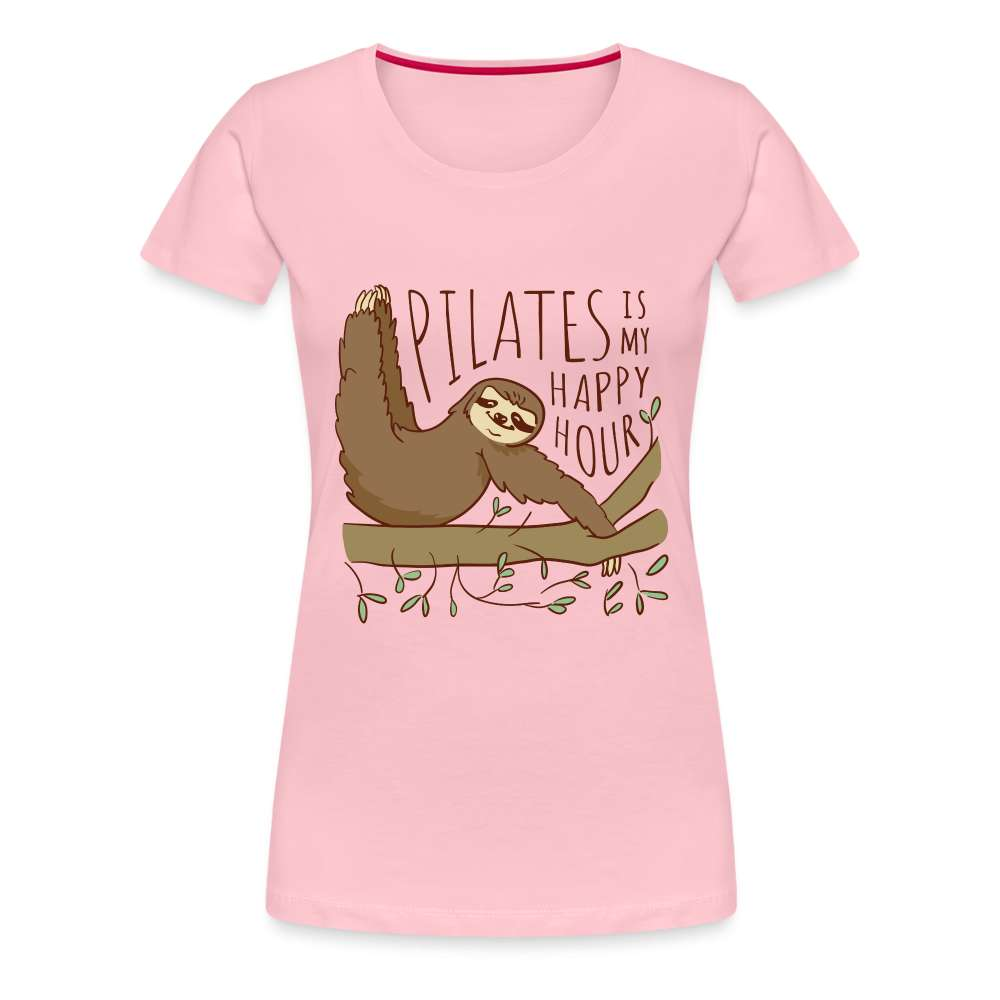 Pilates Faultier Pilates in my happy hour - Frauen Premium T-Shirt - Hellrosa