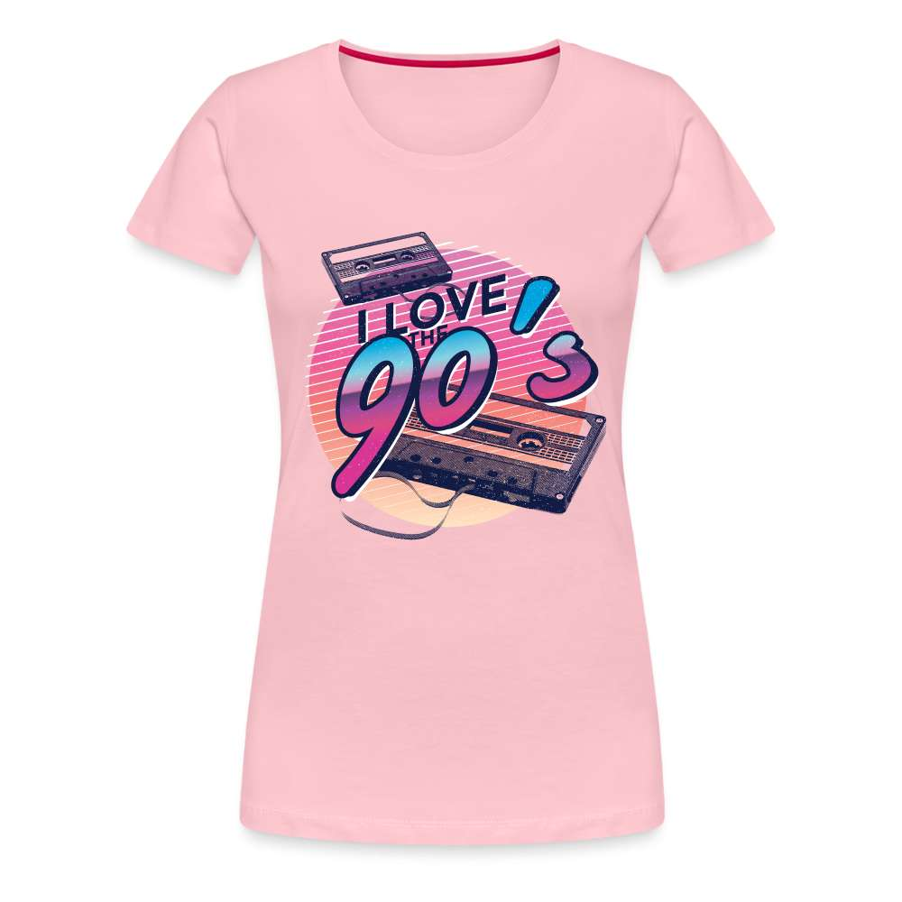 Kind der 90er Jahre Retro Kassette Love 90s - Frauen Premium T-Shirt - Hellrosa