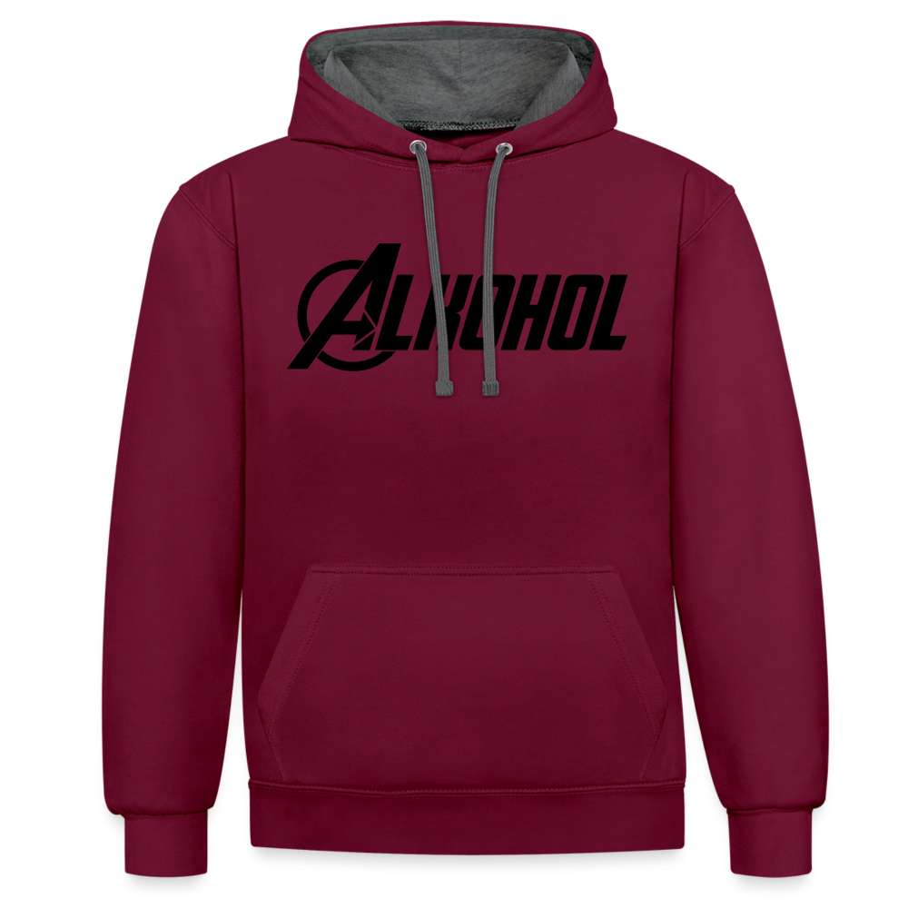 Alkohol Lustiger Hoodie Alkohol Comic Style Parodie Hoodie - Weinrot/Anthrazit