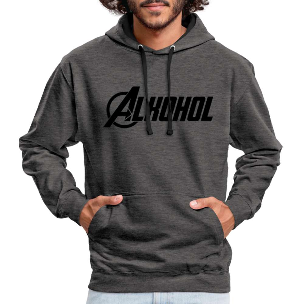 Alkohol Lustiger Hoodie Alkohol Comic Style Parodie Hoodie - Anthrazit/Schwarz