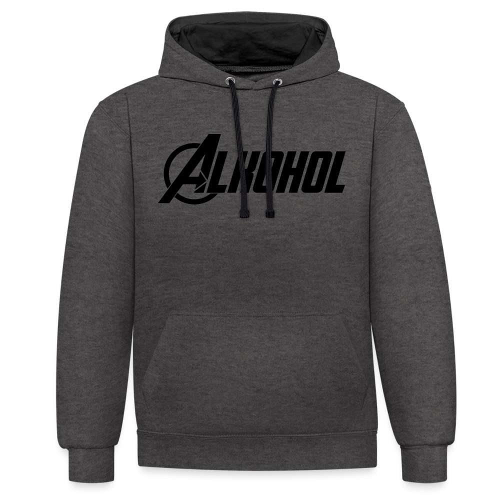 Alkohol Lustiger Hoodie Alkohol Comic Style Parodie Hoodie - Anthrazit/Schwarz