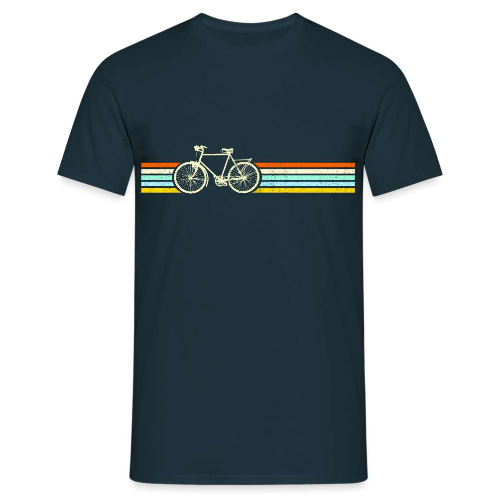 Fahrrad Fahrer Shirt - Vintage Retro Fahrrad T-Shirt - Navy