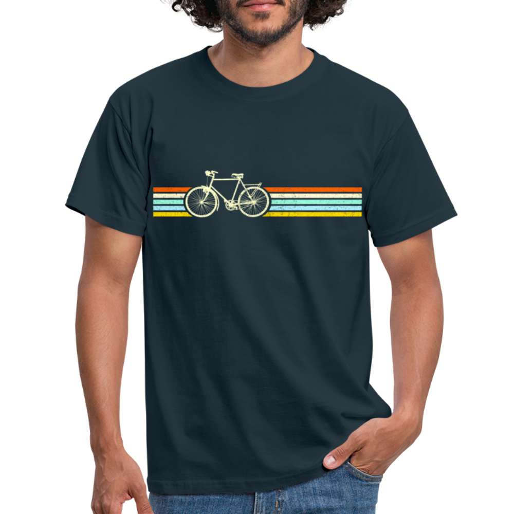 Fahrrad Fahrer Shirt - Vintage Retro Fahrrad T-Shirt - Navy