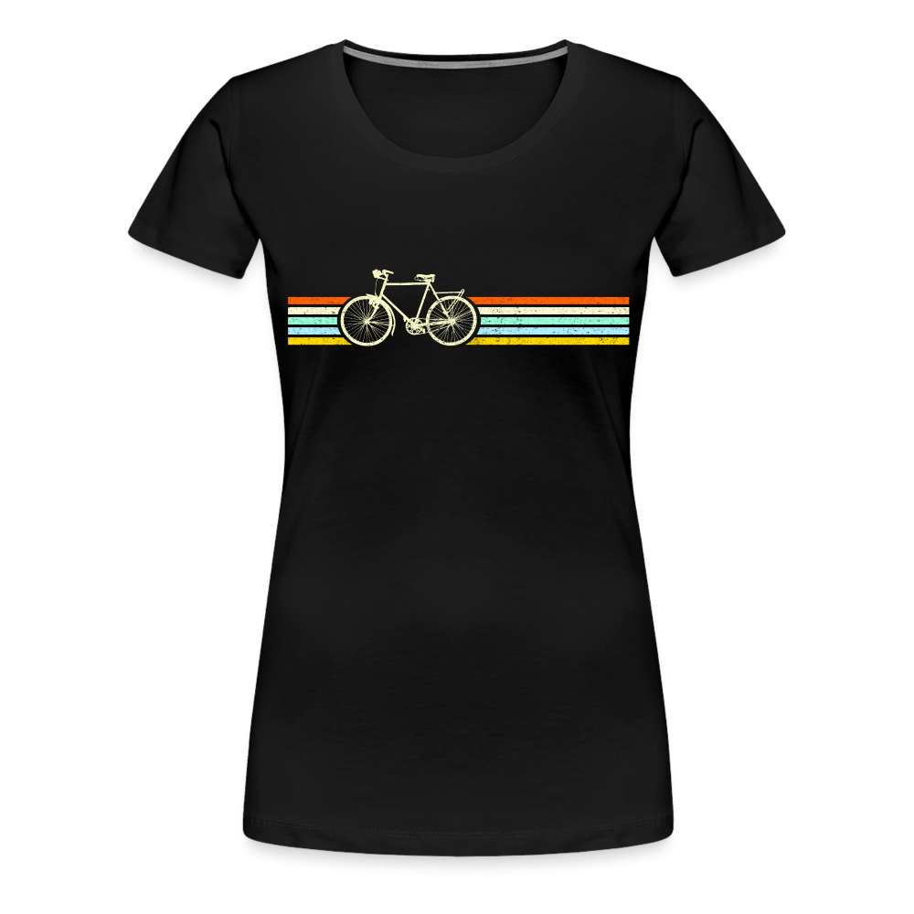 Fahrrad Fahrer Shirt - Vintage Retro Fahrrad Frauen Premium T-Shirt - Schwarz