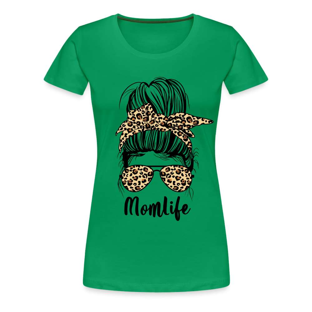 Mom Life Messy Bun - Mutter Mama Frauen Premium T-Shirt - Kelly Green
