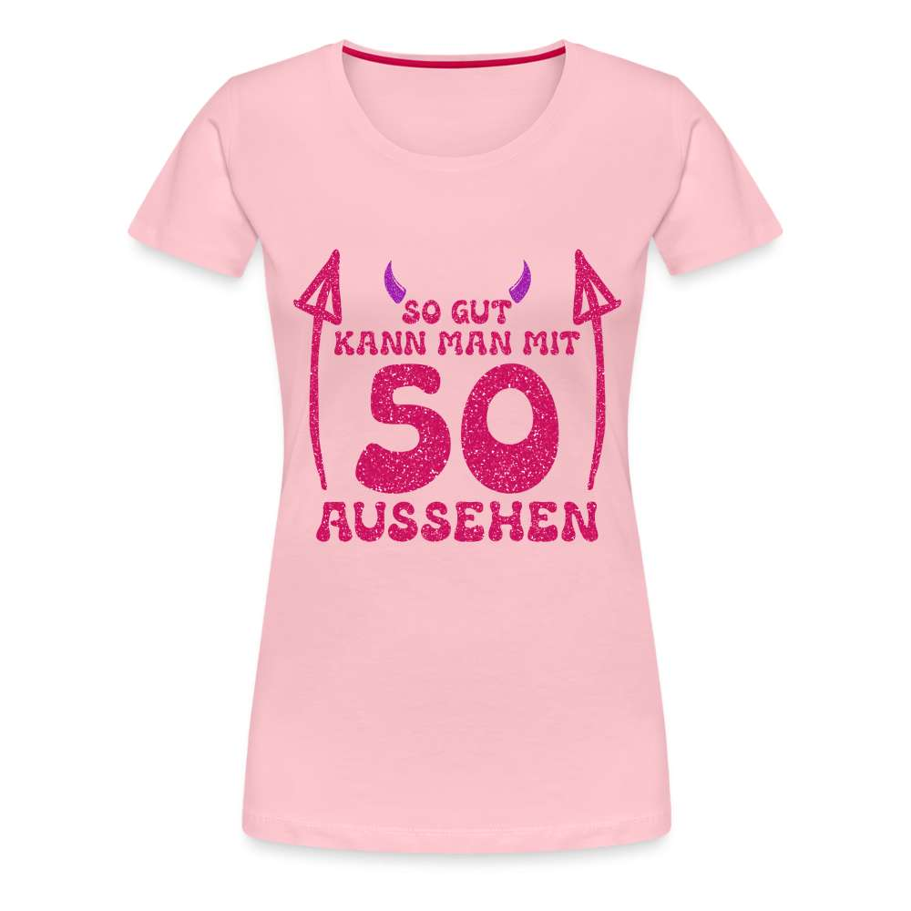 50. Geburtstag - Teufelchen - So gut kann man mit 50 aussehen Geschenk Frauen Premium T-Shirt - Hellrosa