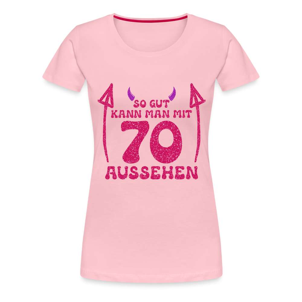 70. Geburtstag - Teufelchen - So gut kann man mit 70 aussehen Geschenk Frauen Premium T-Shirt - Hellrosa