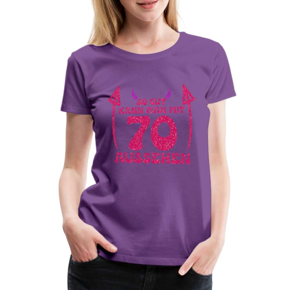 70. Geburtstag - Teufelchen - So gut kann man mit 70 aussehen Geschenk Frauen Premium T-Shirt - Lila