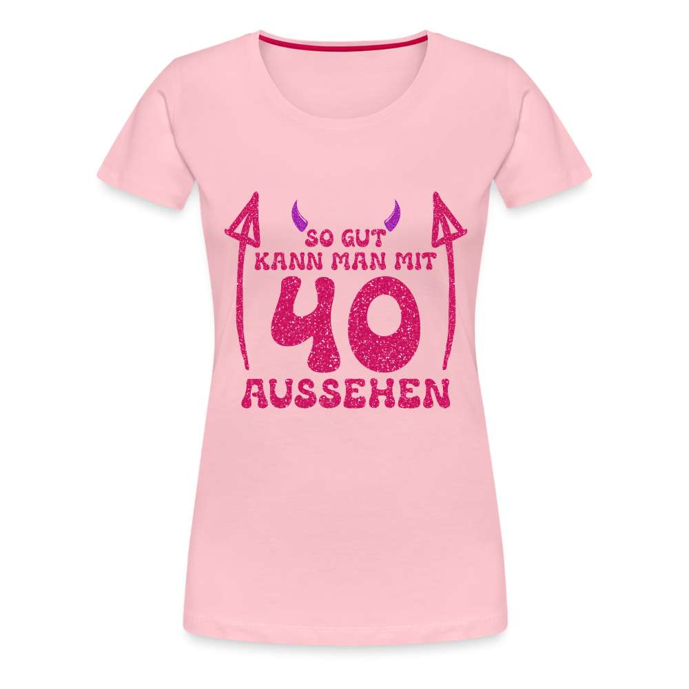 40. Geburtstag - Teufelchen - So gut kann man mit 40 aussehen Geschenk Frauen Premium T-Shirt - Hellrosa