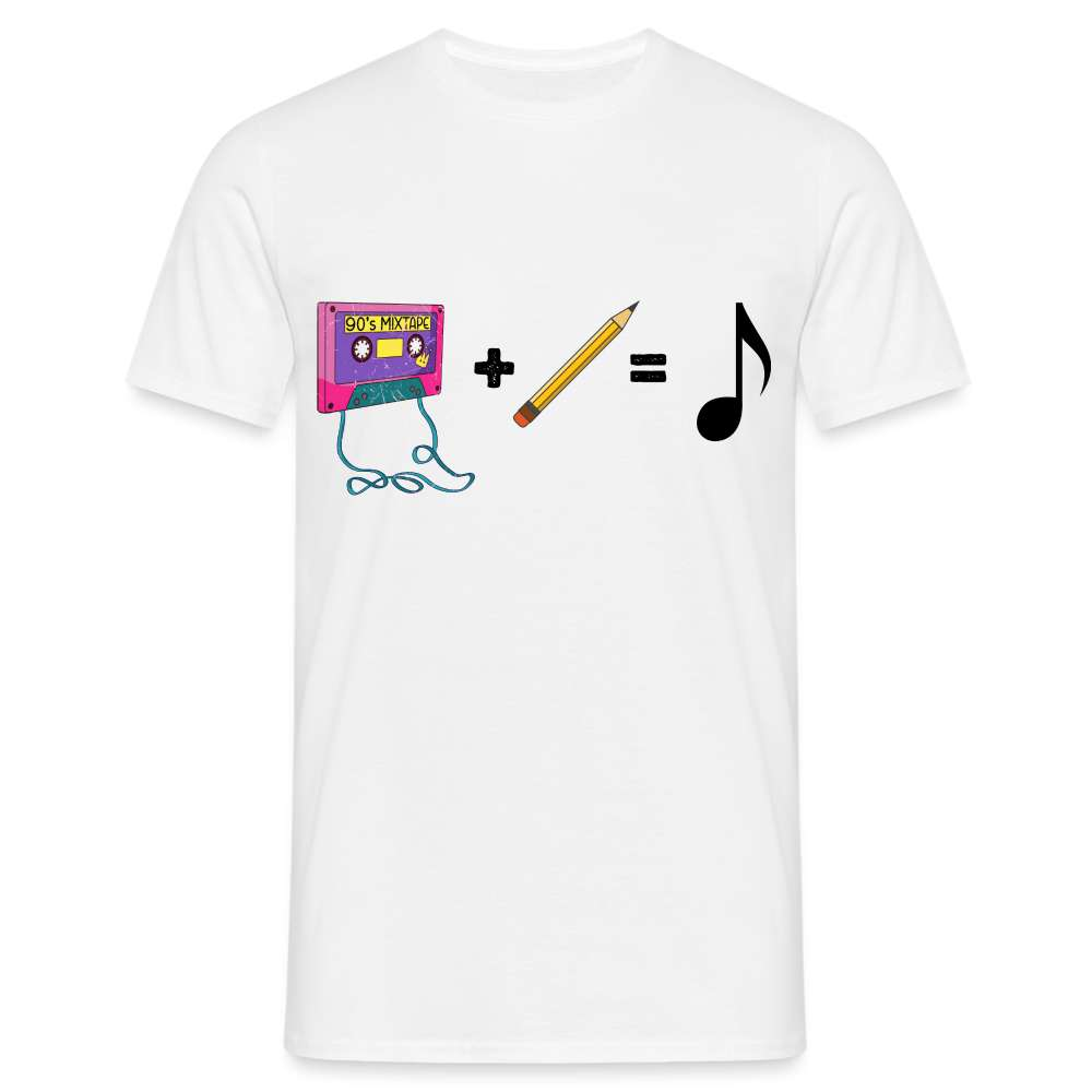 Retro Musik Kassette Bleistift Bandsalat Lustiges T-Shirt - weiß