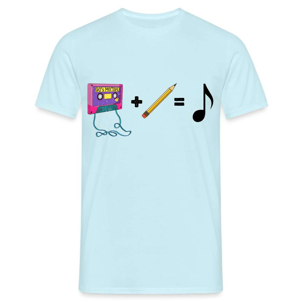 Retro Musik Kassette Bleistift Bandsalat Lustiges T-Shirt - Sky