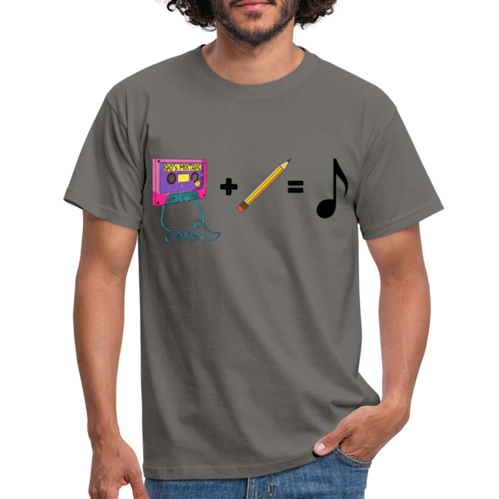 Retro Musik Kassette Bleistift Bandsalat Lustiges T-Shirt - Graphit