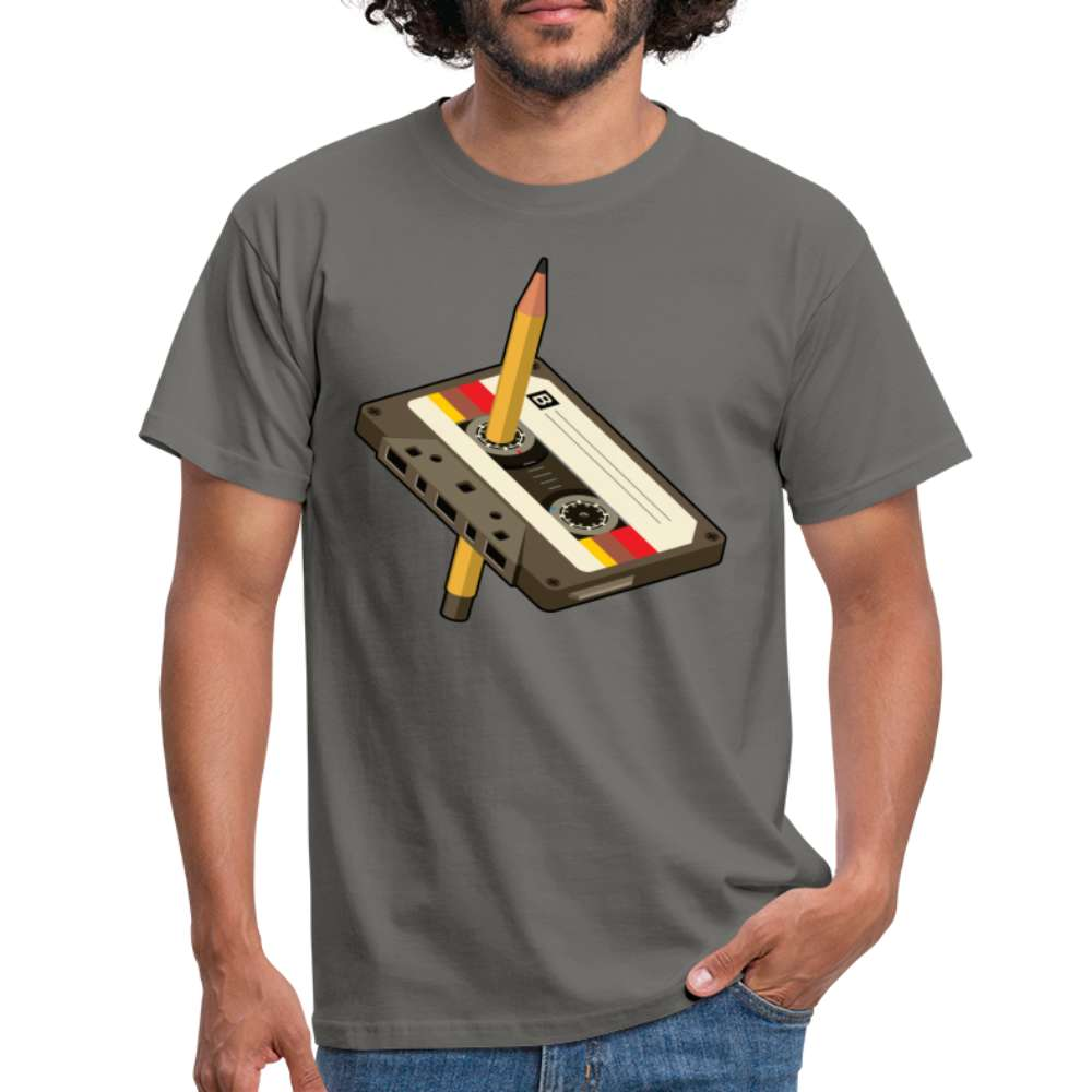 Retro Kassette Bleistift Lustiges T-Shirt - Graphit