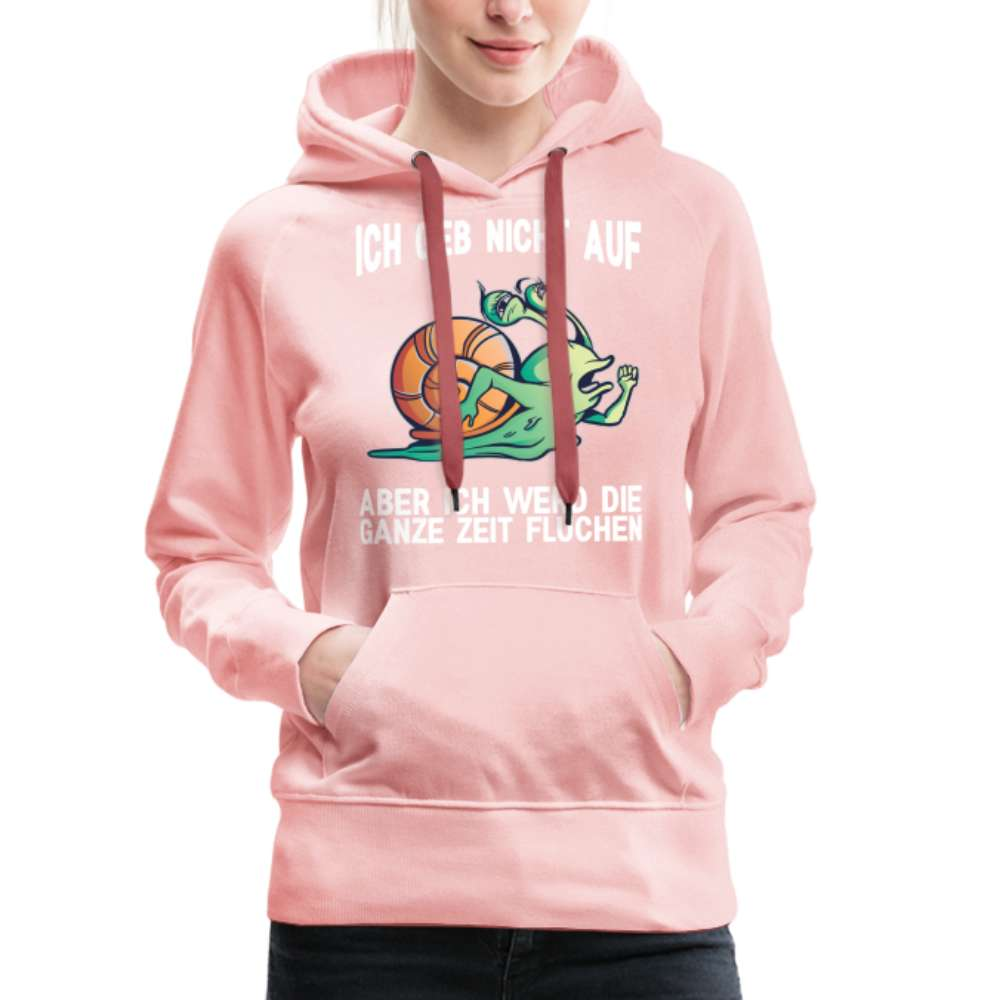 Lustige Schnecke Laufen Rennen Ich geb nicht auf Frauen Premium Hoodie - Kristallrosa