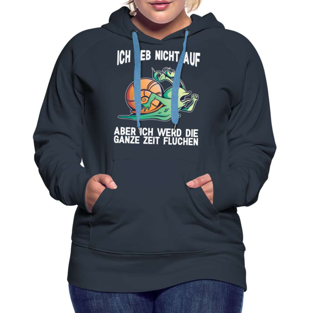 Lustige Schnecke Laufen Rennen Ich geb nicht auf Frauen Premium Hoodie - Navy