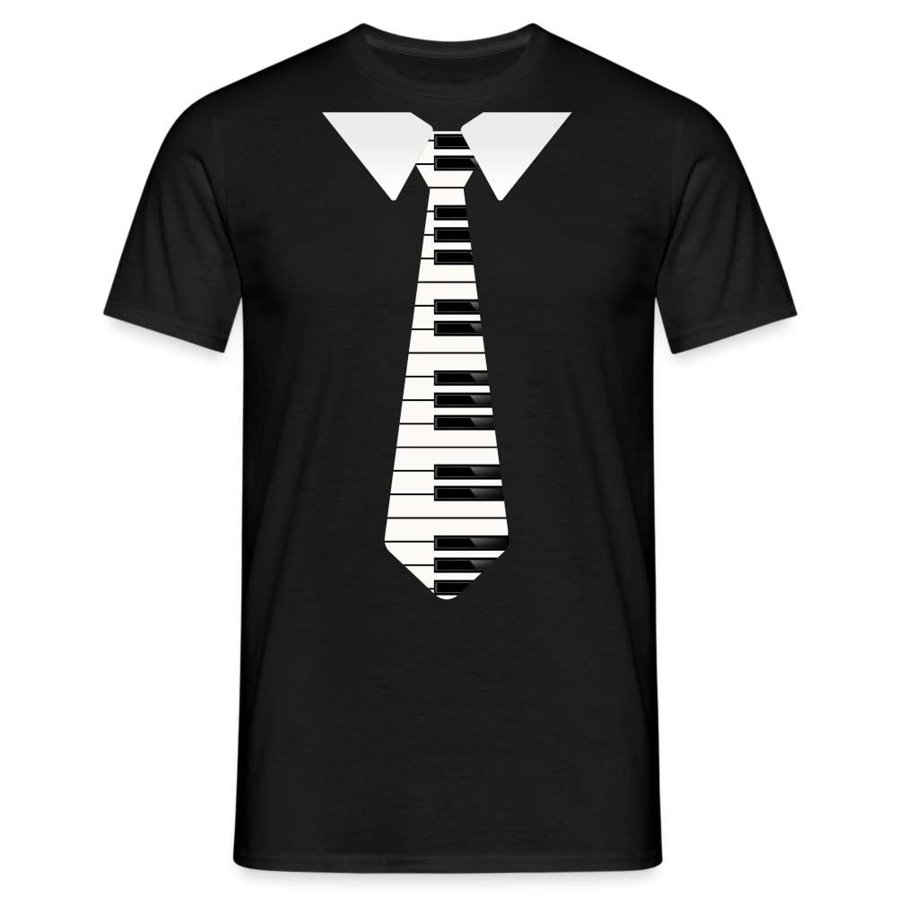 Piano Klavier Spieler Shirt Piano Krawatte Lustiges T-Shirt - Schwarz