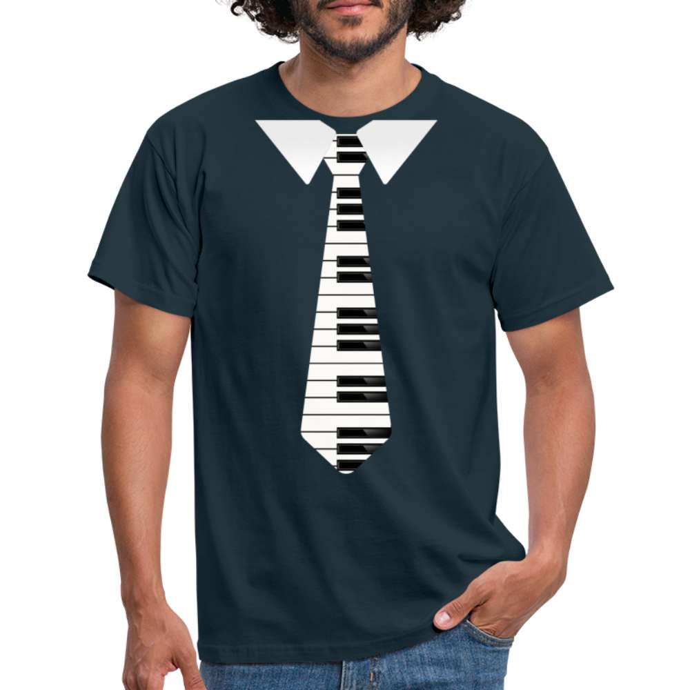 Piano Klavier Spieler Shirt Piano Krawatte Lustiges T-Shirt - Navy