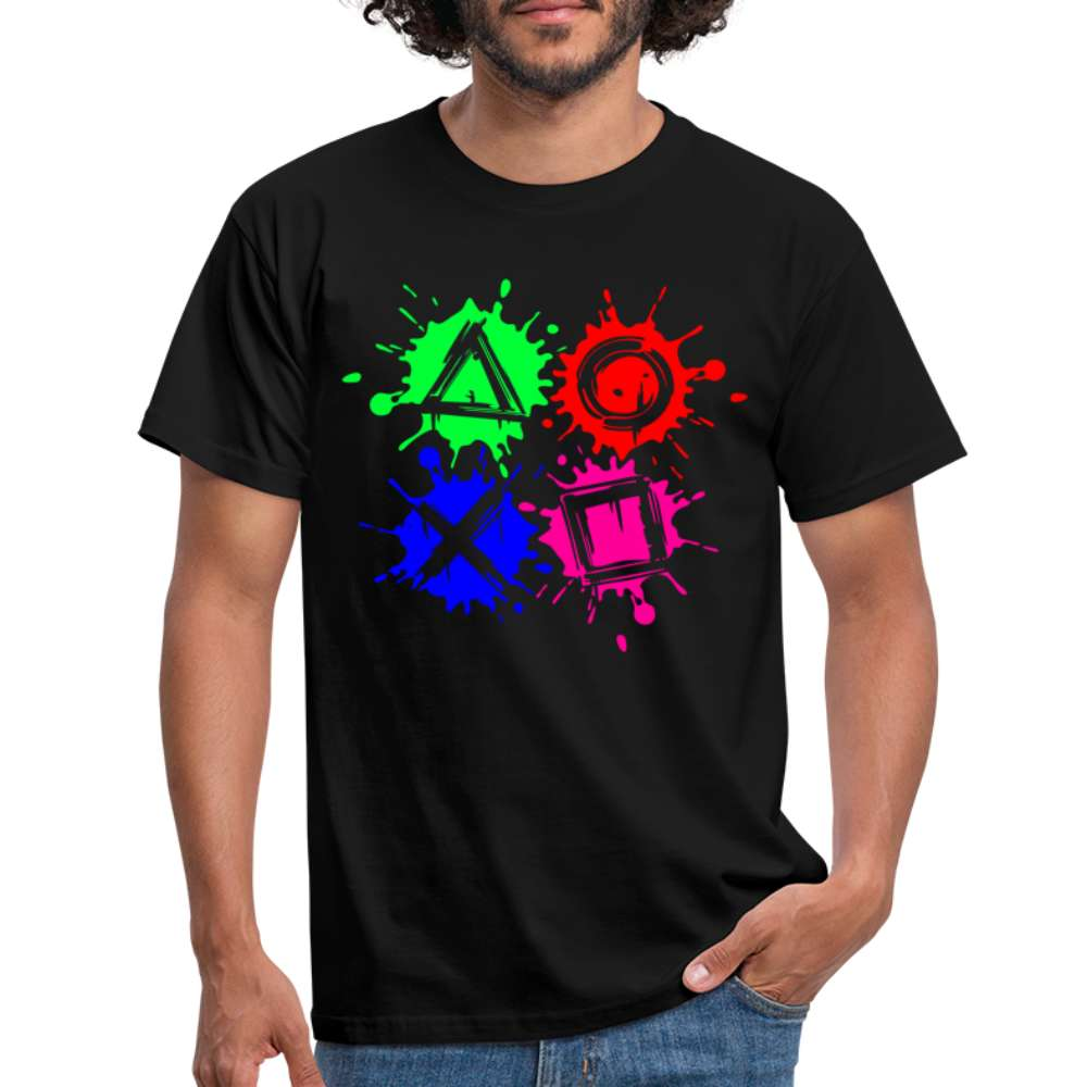 Gamer Shirt Gaming Controller Tasten T-Shirt - Schwarz