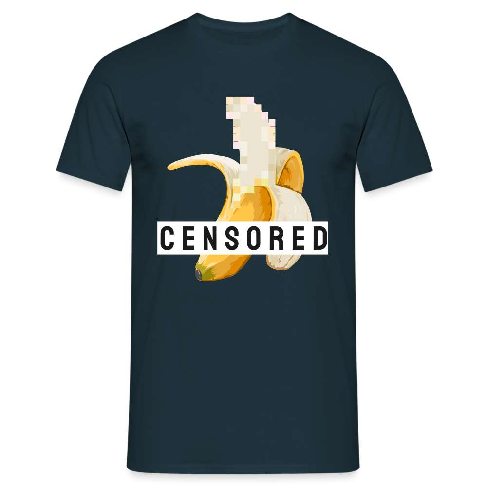 Zensierte Banane Lustiges T-Shirt - Navy